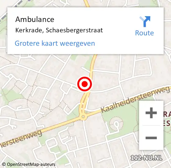 Locatie op kaart van de 112 melding: Ambulance Kerkrade, Smidshof op 26 december 2014 11:18