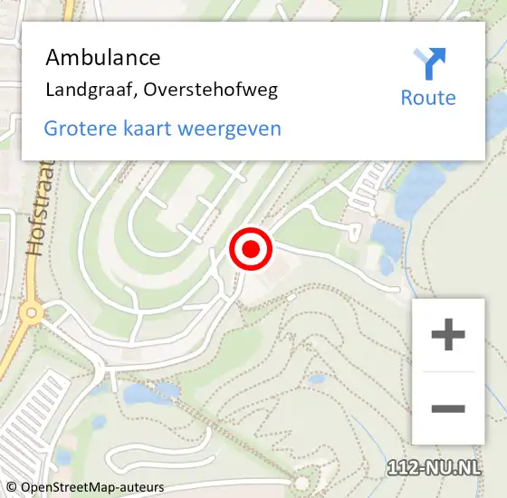 Locatie op kaart van de 112 melding: Ambulance Landgraaf, Overstehofweg op 26 december 2014 12:08