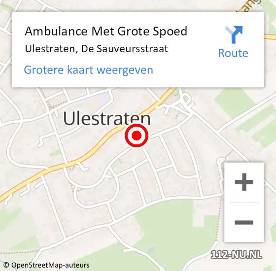 Locatie op kaart van de 112 melding: Ambulance Met Grote Spoed Naar Ulestraten, De Sauveursstraat op 26 december 2014 15:23