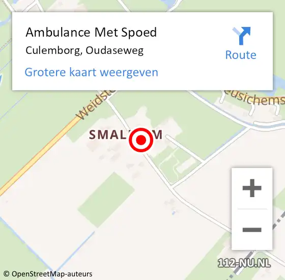 Locatie op kaart van de 112 melding: Ambulance Met Spoed Naar Culemborg, Oudaseweg op 26 december 2014 15:26