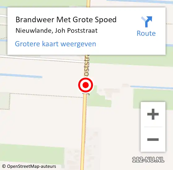 Locatie op kaart van de 112 melding: Brandweer Met Grote Spoed Naar Nieuwlande, Joh Poststraat op 26 december 2014 15:35