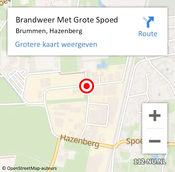 Locatie op kaart van de 112 melding: Brandweer Met Grote Spoed Naar Brummen, Hazenberg op 25 oktober 2013 15:05