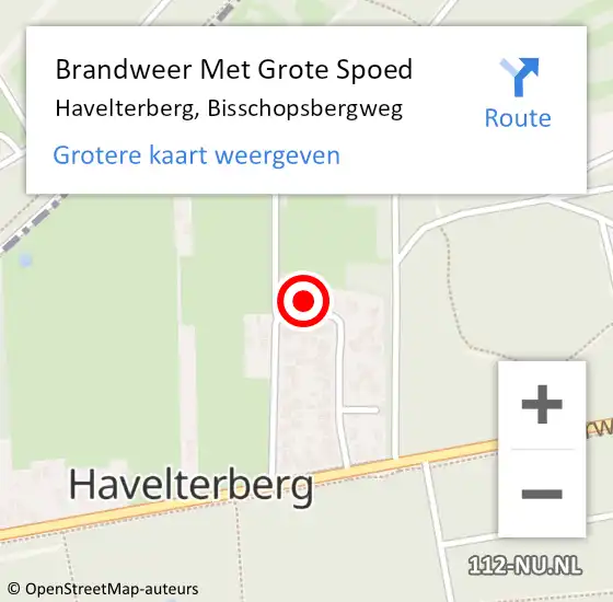 Locatie op kaart van de 112 melding: Brandweer Met Grote Spoed Naar Havelterberg, Bisschopsbergweg op 26 december 2014 17:06