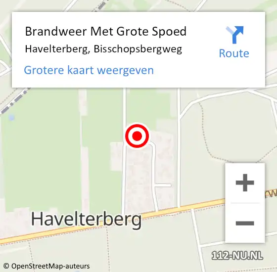 Locatie op kaart van de 112 melding: Brandweer Met Grote Spoed Naar Havelterberg, Bisschopsbergweg op 26 december 2014 17:07