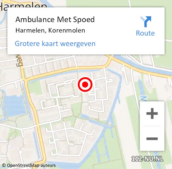 Locatie op kaart van de 112 melding: Ambulance Met Spoed Naar Harmelen, Korenmolen op 26 december 2014 17:15