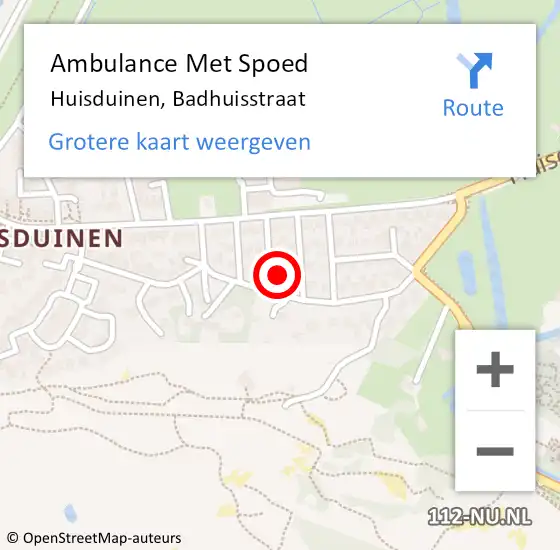 Locatie op kaart van de 112 melding: Ambulance Met Spoed Naar Huisduinen, Badhuisstraat op 26 december 2014 19:04