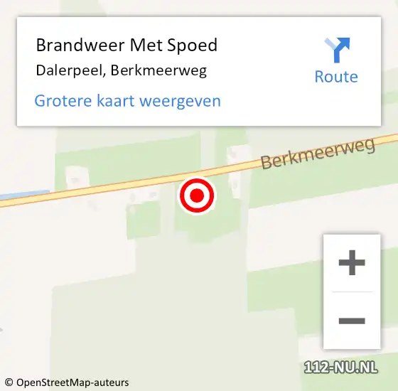 Locatie op kaart van de 112 melding: Brandweer Met Spoed Naar Dalerpeel, Berkmeerweg op 26 december 2014 19:21