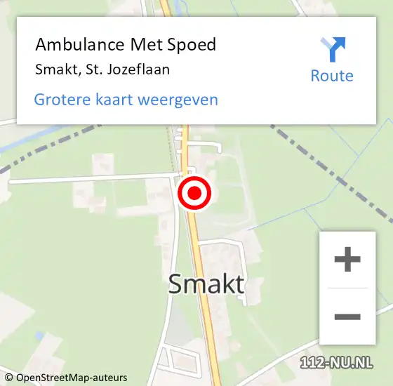 Locatie op kaart van de 112 melding: Ambulance Met Spoed Naar Smakt, St. Jozeflaan op 26 december 2014 19:29