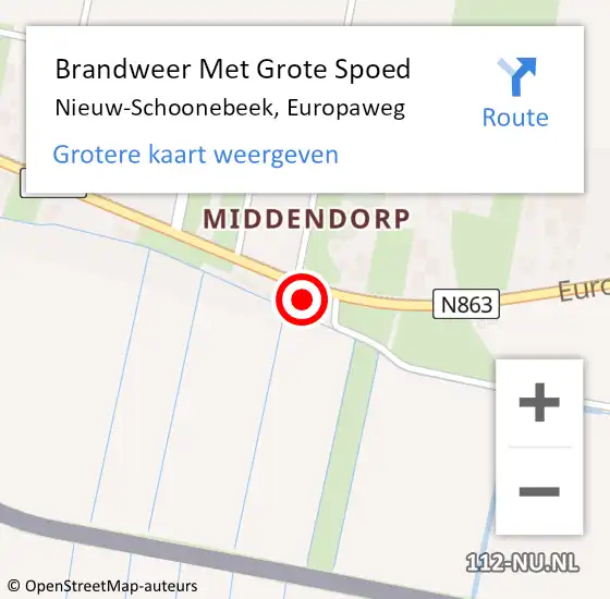 Locatie op kaart van de 112 melding: Brandweer Met Grote Spoed Naar Nieuw-Schoonebeek, Europaweg op 26 december 2014 19:33