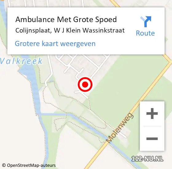 Locatie op kaart van de 112 melding: Ambulance Met Grote Spoed Naar Colijnsplaat, W J Klein Wassinkstraat op 26 december 2014 19:38