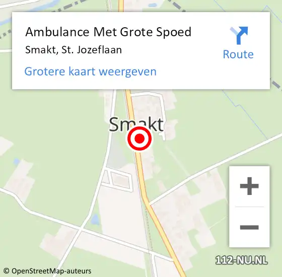 Locatie op kaart van de 112 melding: Ambulance Met Grote Spoed Naar Smakt, St. Jozeflaan op 26 december 2014 19:54