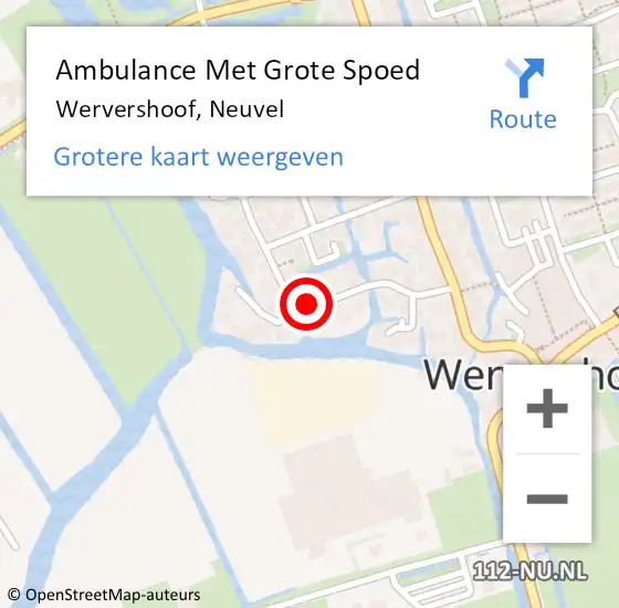 Locatie op kaart van de 112 melding: Ambulance Met Grote Spoed Naar Wervershoof, Neuvel op 26 december 2014 19:58