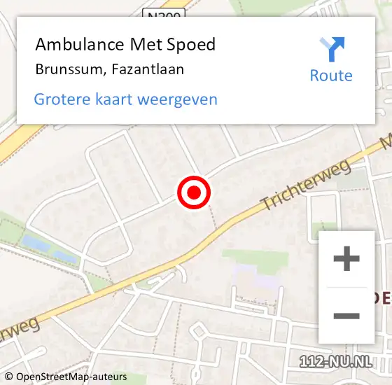 Locatie op kaart van de 112 melding: Ambulance Met Spoed Naar Brunssum, Fazantlaan op 26 december 2014 20:00