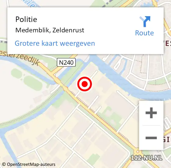 Locatie op kaart van de 112 melding: Politie Medemblik, Zeldenrust op 26 december 2014 20:03