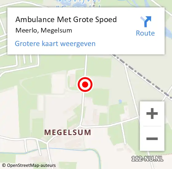 Locatie op kaart van de 112 melding: Ambulance Met Grote Spoed Naar Meerlo, Megelsum op 26 december 2014 20:25