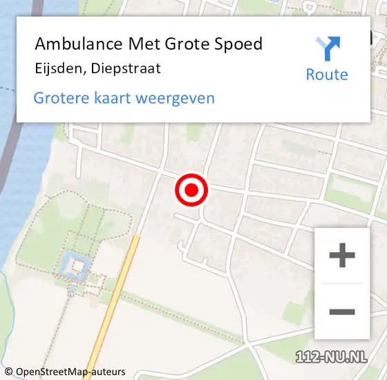 Locatie op kaart van de 112 melding: Ambulance Met Grote Spoed Naar Eijsden, Diepstraat op 26 december 2014 21:52