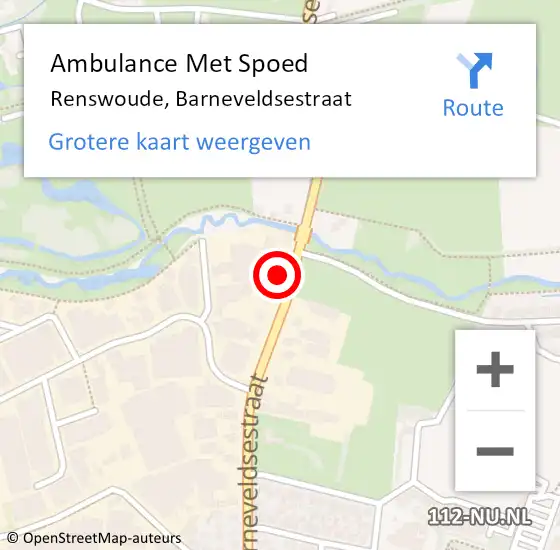 Locatie op kaart van de 112 melding: Ambulance Met Spoed Naar Renswoude, Barneveldsestraat op 27 december 2014 00:24