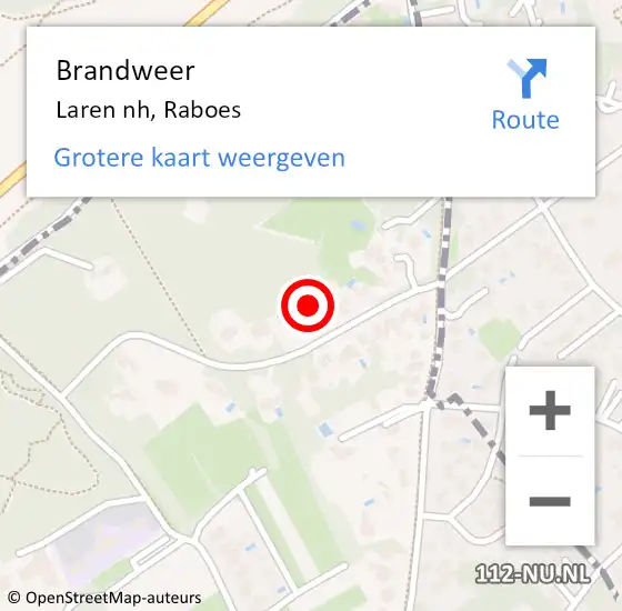 Locatie op kaart van de 112 melding: Brandweer Laren nh, Raboes op 27 december 2014 00:25