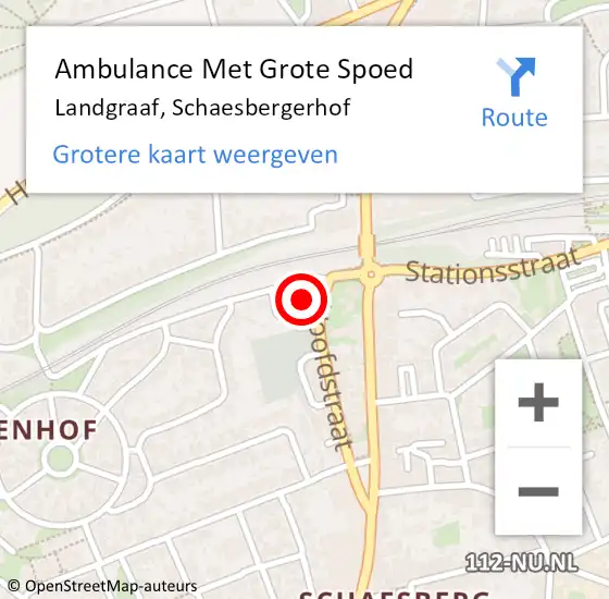 Locatie op kaart van de 112 melding: Ambulance Met Grote Spoed Naar Landgraaf, Schaesbergerhof op 27 december 2014 00:26