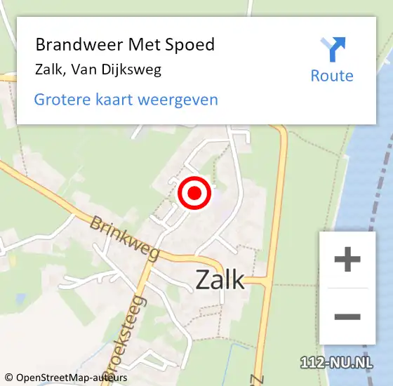 Locatie op kaart van de 112 melding: Brandweer Met Spoed Naar Zalk, Van Dijksweg op 27 december 2014 00:51