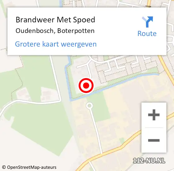 Locatie op kaart van de 112 melding: Brandweer Met Spoed Naar Oudenbosch, Boterpotten op 27 december 2014 04:40