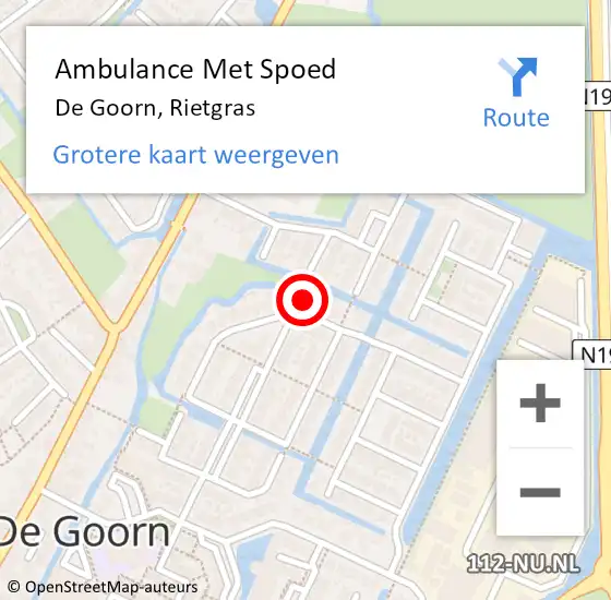 Locatie op kaart van de 112 melding: Ambulance Met Spoed Naar De Goorn, Rietgras op 27 december 2014 06:27