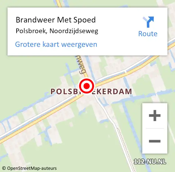 Locatie op kaart van de 112 melding: Brandweer Met Spoed Naar Polsbroek, Noordzijdseweg op 27 december 2014 07:08