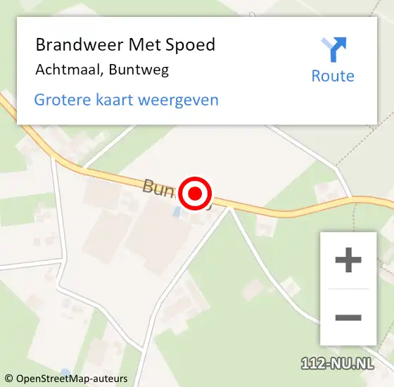 Locatie op kaart van de 112 melding: Brandweer Met Spoed Naar Achtmaal, Buntweg op 27 december 2014 07:58