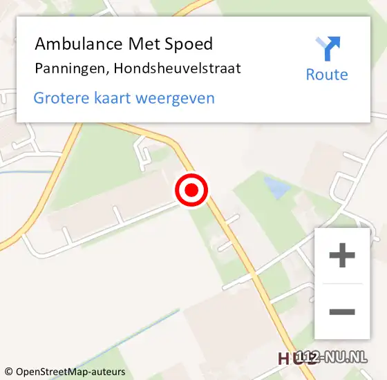 Locatie op kaart van de 112 melding: Ambulance Met Spoed Naar Panningen, Hondsheuvelstraat op 27 december 2014 08:06