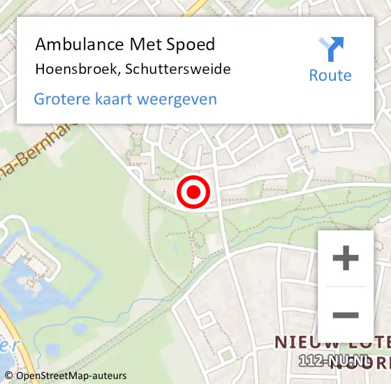 Locatie op kaart van de 112 melding: Ambulance Met Spoed Naar Hoensbroek, Schuttersweide op 27 december 2014 08:39