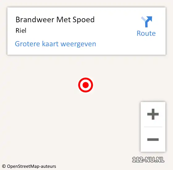 Locatie op kaart van de 112 melding: Brandweer Met Spoed Naar Riel op 27 december 2014 08:45