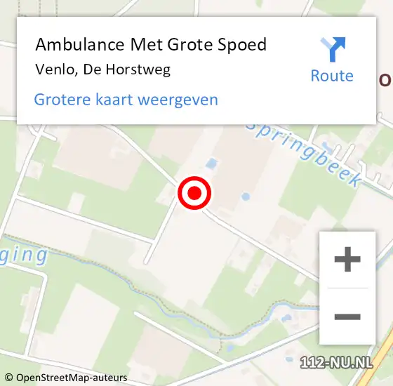 Locatie op kaart van de 112 melding: Ambulance Met Grote Spoed Naar Venlo, De Horstweg op 27 december 2014 08:57