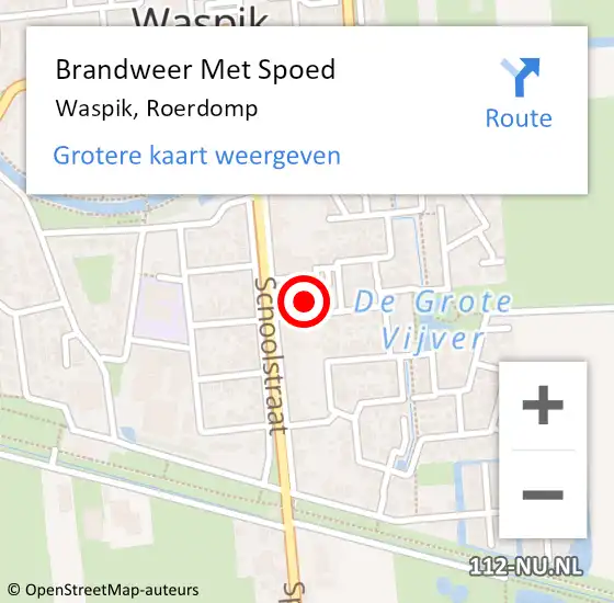 Locatie op kaart van de 112 melding: Brandweer Met Spoed Naar Waspik, Roerdomp op 27 december 2014 11:12