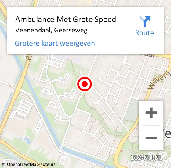 Locatie op kaart van de 112 melding: Ambulance Met Grote Spoed Naar Veenendaal, Geerseweg op 27 december 2014 11:16