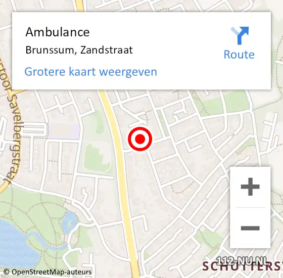 Locatie op kaart van de 112 melding: Ambulance Brunssum, Zandstraat op 25 oktober 2013 16:28