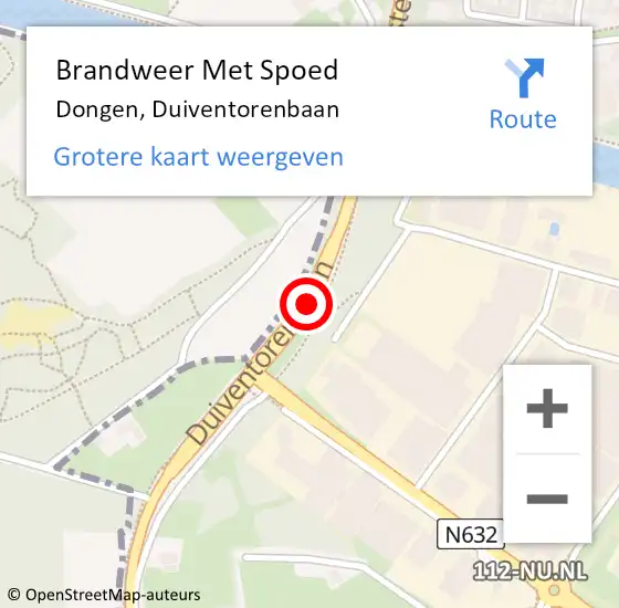 Locatie op kaart van de 112 melding: Brandweer Met Spoed Naar Dongen, Duiventorenbaan op 27 december 2014 11:25