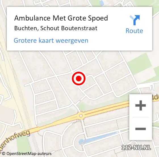 Locatie op kaart van de 112 melding: Ambulance Met Grote Spoed Naar Buchten, Schout Boutenstraat op 27 december 2014 11:35