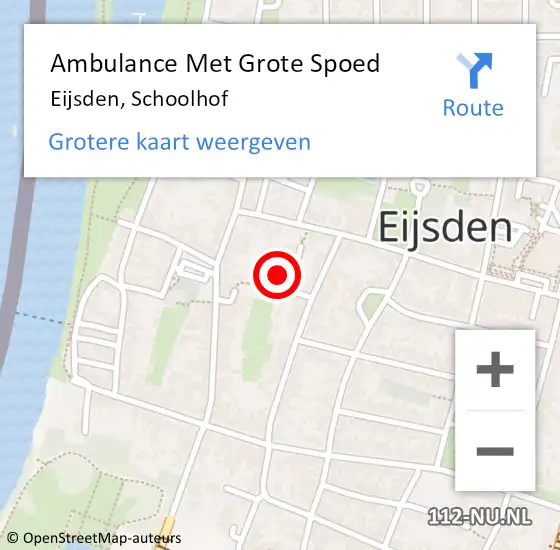 Locatie op kaart van de 112 melding: Ambulance Met Grote Spoed Naar Eijsden, Schoolhof op 27 december 2014 12:01