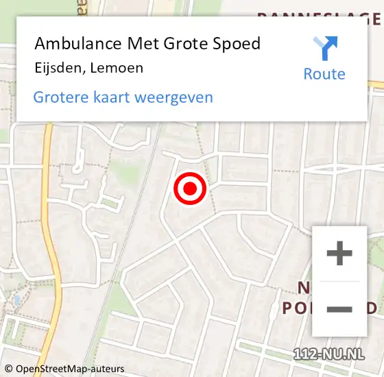 Locatie op kaart van de 112 melding: Ambulance Met Grote Spoed Naar Eijsden, Lemoen op 27 december 2014 12:57