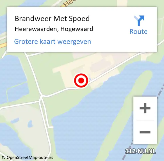 Locatie op kaart van de 112 melding: Brandweer Met Spoed Naar Heerewaarden, Hogewaard op 27 december 2014 13:05