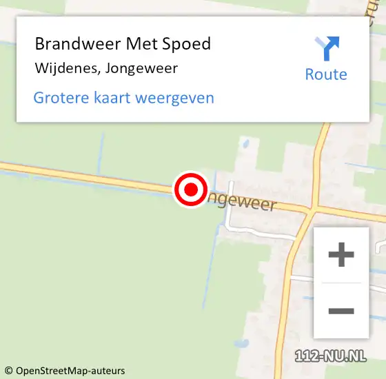 Locatie op kaart van de 112 melding: Brandweer Met Spoed Naar Wijdenes, Jongeweer op 27 december 2014 13:11