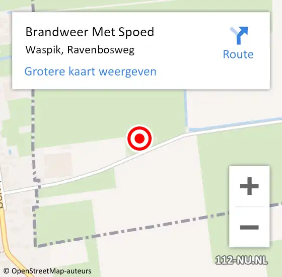 Locatie op kaart van de 112 melding: Brandweer Met Spoed Naar Waspik, Ravenbosweg op 27 december 2014 14:32