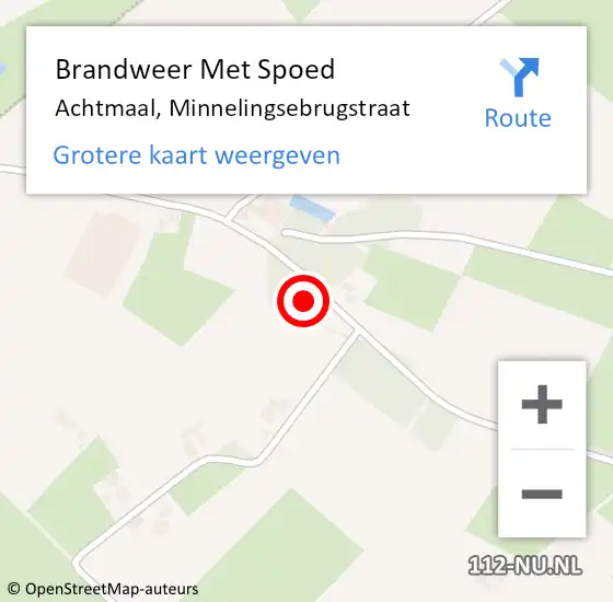 Locatie op kaart van de 112 melding: Brandweer Met Spoed Naar Achtmaal, Minnelingsebrugstraat op 27 december 2014 14:36