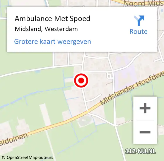 Locatie op kaart van de 112 melding: Ambulance Met Spoed Naar Midsland, Westerdam op 27 december 2014 14:39
