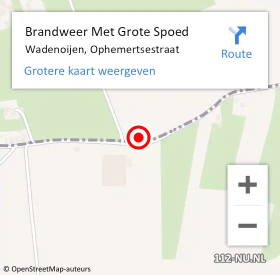 Locatie op kaart van de 112 melding: Brandweer Met Grote Spoed Naar Wadenoijen, Ophemertsestraat op 27 december 2014 15:08