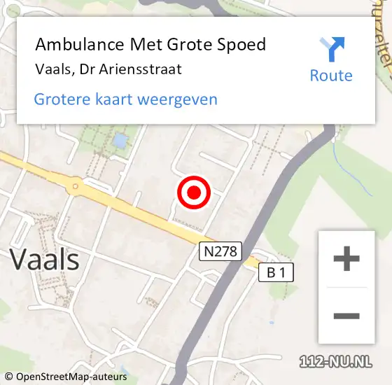 Locatie op kaart van de 112 melding: Ambulance Met Grote Spoed Naar Vaals, Dr Ariensstraat op 27 december 2014 17:17