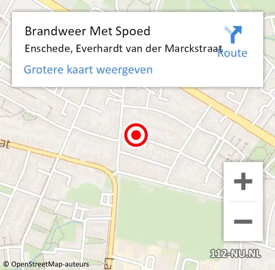 Locatie op kaart van de 112 melding: Brandweer Met Spoed Naar Enschede, Everhardt van der Marckstraat op 27 december 2014 17:53