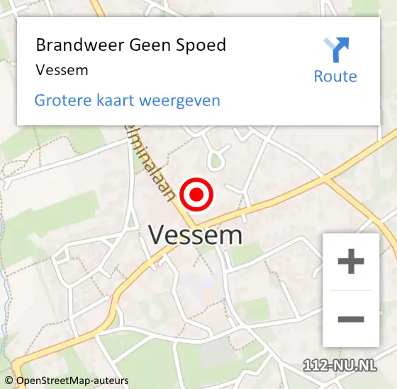 Locatie op kaart van de 112 melding: Brandweer Geen Spoed Naar Vessem op 27 december 2014 18:04