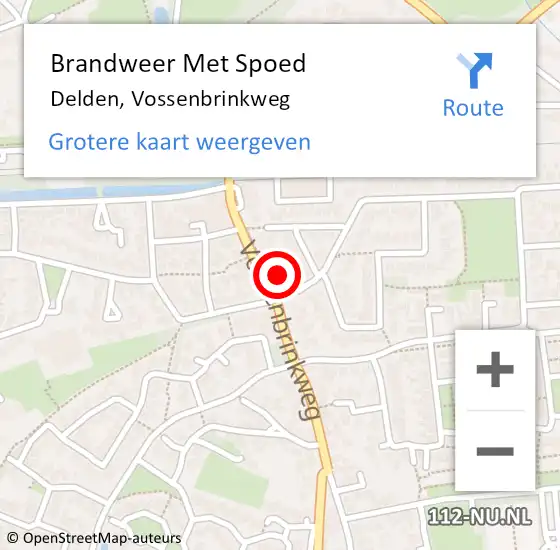 Locatie op kaart van de 112 melding: Brandweer Met Spoed Naar Delden, Vossenbrinkweg op 27 december 2014 20:36