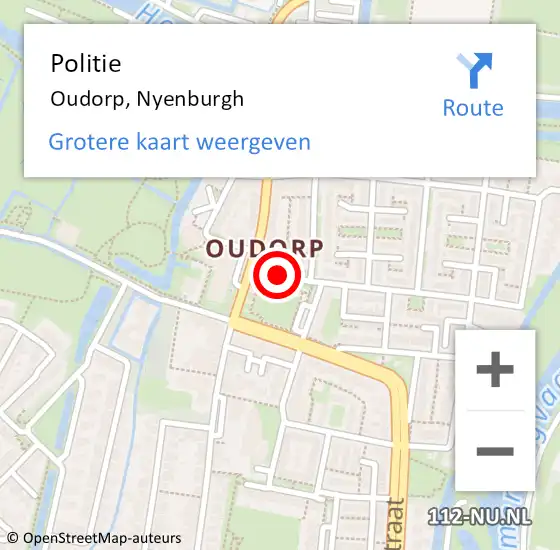 Locatie op kaart van de 112 melding: Politie Oudorp, Nyenburgh op 27 december 2014 21:42